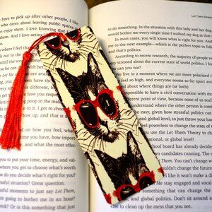 Cool Cat Metal Bookmark with tassel, Handmade, trending, place holder, book